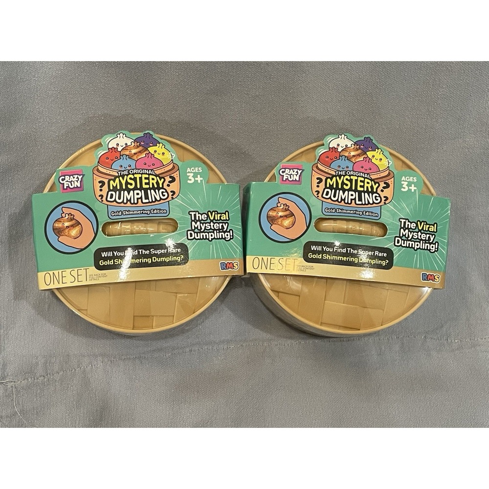 NEW Set of 2 - Mystery Bun Squishy Dumpling Fidget Fun - Gold Shimmering Edition